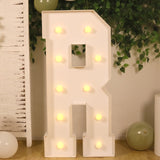 4ft White Large Marquee Light Up Letter R Mosaic Balloon Frame Pre-Cut Foam Board 10 Warm White