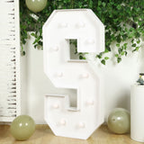 4ft White Large Marquee Light Up Letter S Mosaic Balloon Frame Pre-Cut Foam Board 10 Warm White