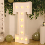 4ft White Large Marquee Light Up Letter T Mosaic Balloon Frame Pre-Cut Foam Board 10 Warm White