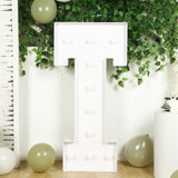 4ft White Large Marquee Light Up Letter T Mosaic Balloon Frame Pre-Cut Foam Board 10 Warm White