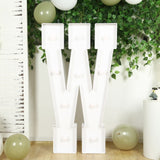 4ft White Large Marquee Light Up Number W Mosaic Balloon Frame Pre-Cut Foam Board 10 Warm White