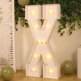 4ft White Large Marquee Light Up Number X Mosaic Balloon Frame Pre-Cut Foam Board 10 Warm White