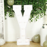 4ft White Large Marquee Light Up Number Y Mosaic Balloon Frame Pre-Cut Foam Board 10 Warm White