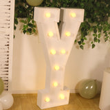 4ft White Large Marquee Light Up Number Y Mosaic Balloon Frame Pre-Cut Foam Board 10 Warm White