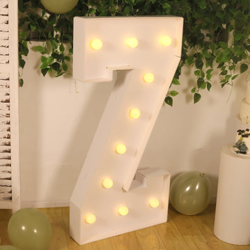 Giant LED Marquee Light Up Letter "Z", White 4ft Pre-Cut Foam Board with 10 Warm White Battery Operated LEDs, Glue Gun and Sticks