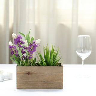 Natural Square Wood Planter Box Set - Rustic Charm for Any Setting