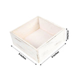 2 Pack | 9" Whitewash Square Wood Planter Box Set with Plastic Liners