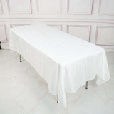 60x102Inch White Accordion Crinkle Taffeta Rectangle Tablecloth