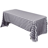 Buffalo Plaid Tablecloths | 60x102 Rectangular | White/Black | Checkered Polyester Linen Tablecloth