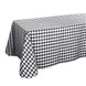 Buffalo Plaid Tablecloths | 90"x156" Rectangular | White/Black | Checkered Polyester Linen Tableclot
