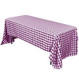 Buffalo Plaid Tablecloth | 60x102 Rectangular | White/Burgundy | Checkered Polyester Linen Tableclot