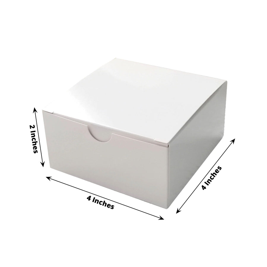 100 Pack | 4inch x 4inch x 2inch White Cake Cupcake Party Favor Gift Boxes, DIY