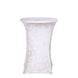 White Crushed Velvet Spandex Fitted Round Highboy Cocktail Table Cover