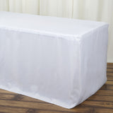 6FT Fitted WHITE Wholesale Polyester Table Cover Wedding Banquet Event Tablecloth