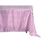60"x102" White/Fuchsia Striped Satin Tablecloth