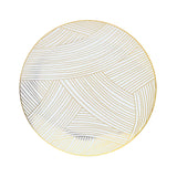 10inches White Gold Wave Brush Stroked Disposable Dinner Plates, Plastic Party Plates#whtbkgd