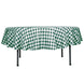 Buffalo Plaid Tablecloths | 90" Round | White/Green | Checkered Polyester Tablecloth