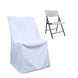 White Polyester Lifetime Folding Chair Covers, Durable Reusable Slip On Chair Covers