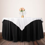 54inch White Premium Scuba Square Table Overlay, Wrinkle Free Polyester Seamless Table Topper