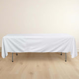 60x102inch White Premium Scuba Rectangular Tablecloth, Wrinkle Free Polyester Seamless