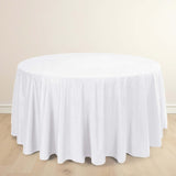 120 White Premium Scuba Round Tablecloth, Wrinkle Free Polyester Seamless Tablecloth