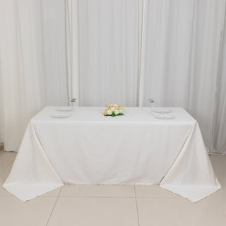 Elevate Your Event with the 90x132 White Rectangle Tablecloth