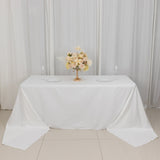 90x156inch White Rectangle Chambury Casa 100% Cotton Tablecloth