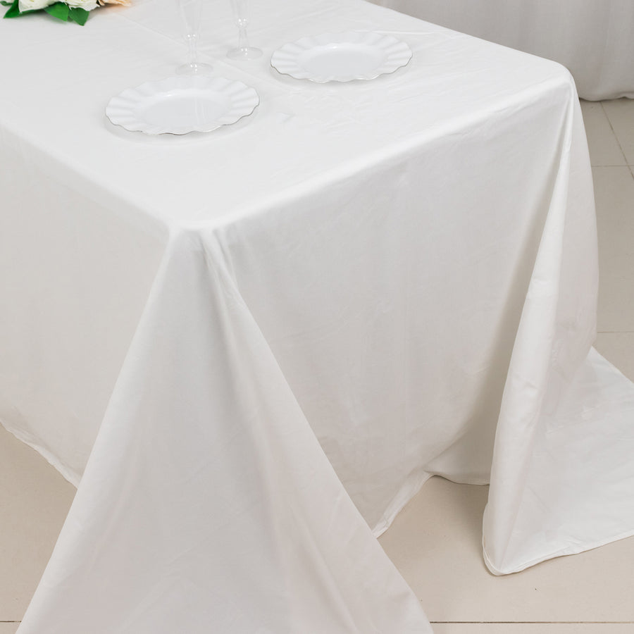 90x132" White Rectangle Chambury Casa 100% Cotton Tablecloth