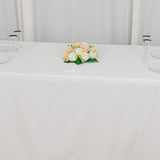90inch x 132inch White Rectangle 100% Cotton Linen Seamless Tablecloth