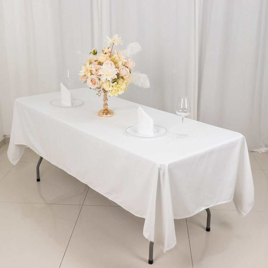 60x102" White Rectangle Chambury Casa 100% Cotton Tablecloth