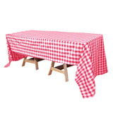 Buffalo Plaid Tablecloths | 60x126 Rectangular | White/Red | Checkered Polyester Tablecloth