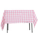 Buffalo Plaid Tablecloth | 54"x54" Square | White/Rose Quartz | Checkered Gingham Polyester Tableclo