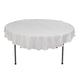 70" White Round 100% Cotton Linen Seamless Tablecloth | Washable