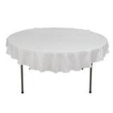70" White Round 100% Cotton Linen Seamless Tablecloth | Washable