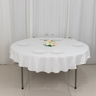 Elevate Your Event with the 70" White Round Tablecloth