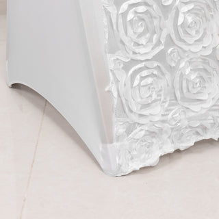 Enhance Your Event Decor with White Satin Rosette Chair Cover