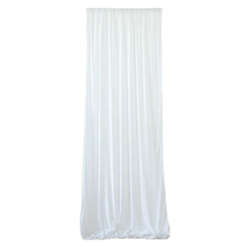 White Scuba Polyester Ceiling Drape Backdrop Curtain Panel, Commercial Grade Fire Retardant Wrinkle Free Draping Fabric With Rod Pockets - 5ftx20ft
