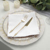 5 Pack | White Seamless Cloth Dinner Napkins, Wrinkle Resistant Linen | 17inchx17inch