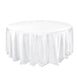 132Inch White Seamless Polyester Round Tablecloth