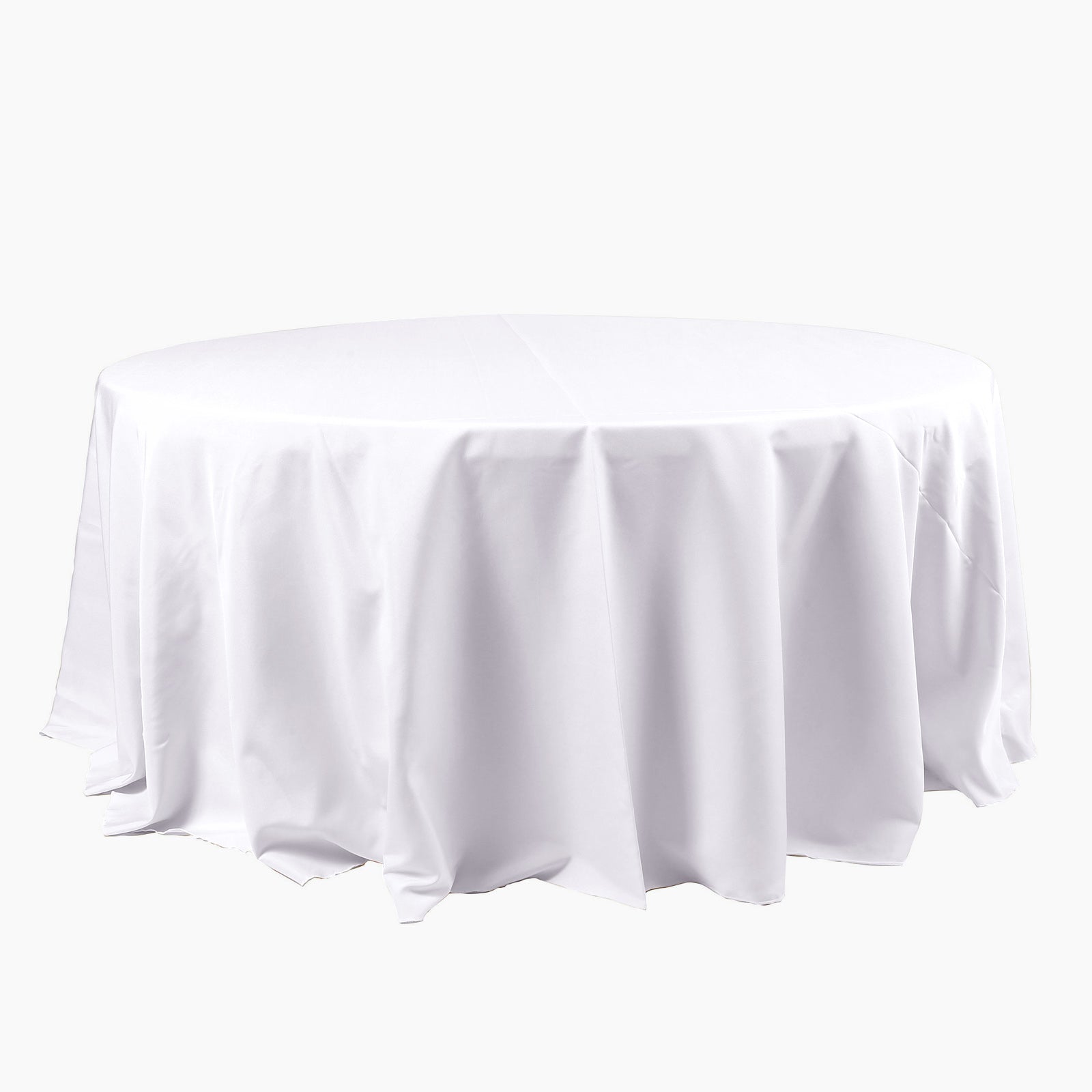 120 In White Seamless Polyester Tablecloth   White Seamless Polyester Round Tablecloth 16 