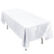 60"x102" White Seamless Premium Polyester Rectangular Tablecloth - 220GSM