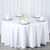 108inch White 190 GSM Seamless Premium Polyester Round Tablecloth