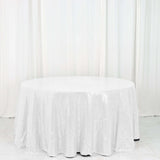 120" White Premium Sequin Round Tablecloth