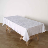 60x102inch White Seamless Premium Velvet Rectangle Tablecloth, Reusable Linen