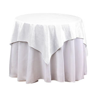 Elevate Your Table Decor with the White Seamless Premium Velvet Square Table Overlay