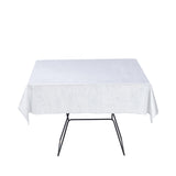 54"x54" White Seamless Premium Velvet Square Tablecloth, Reusable Linen