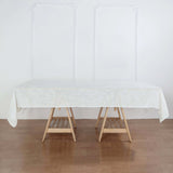 60x102 White Linen Rectangular Tablecloth |  Slubby Textured Wrinkle Resistant Tablecloth