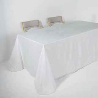 Elegant White Seamless Rectangular Tablecloth for Stunning Event Decor