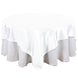 90" x 90" White Seamless Satin Square Tablecloth Overlay