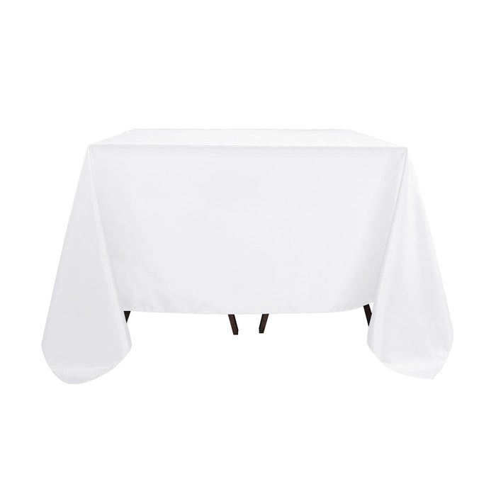 90inch White Seamless Square Polyester Tablecloth